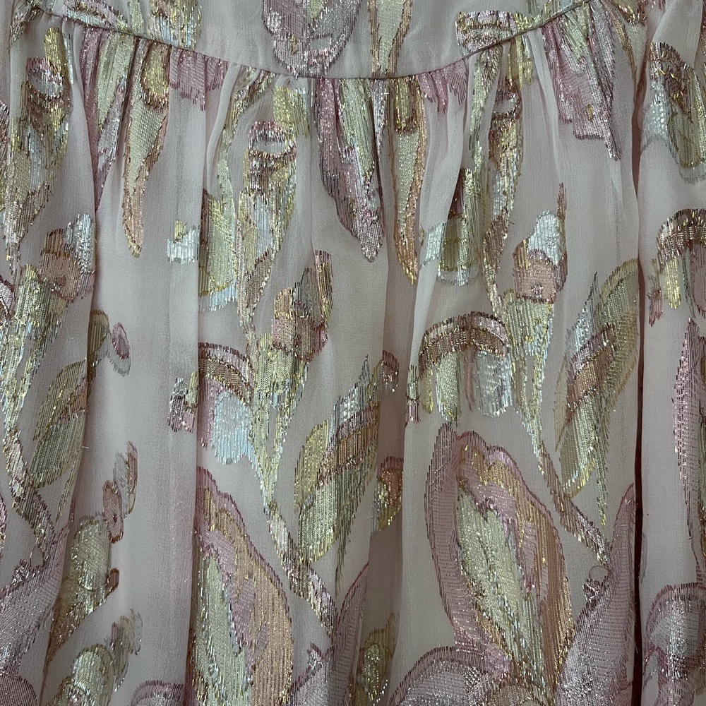 a la plage mini skirt. Blush and pinks and shimmery. Size medium